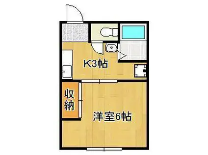 コーポ清水台(1K/2階)の間取り写真
