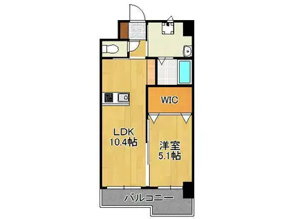 プルーム木町(1LDK/4階)の間取り写真