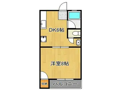 グレイスコート井掘(1DK/2階)の間取り写真