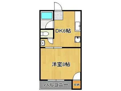 グレイスコート井掘(1DK/1階)の間取り写真