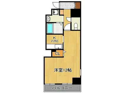 シェーナ下到津(1LDK/1階)の間取り写真