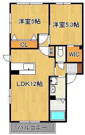 アールエムハイツⅣ(2LDK/2階)の間取り写真
