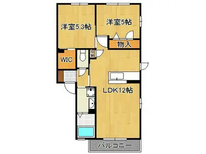 アールエムハイツⅣ(2LDK/2階)の間取り写真