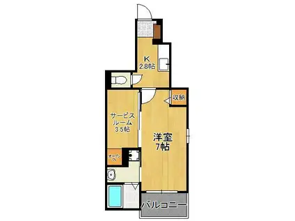 ソフィア.YM 2(1SK/1階)の間取り写真