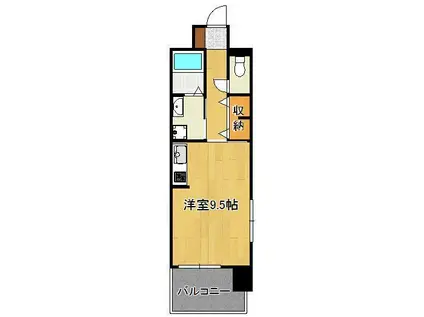 グランドール到津フォレスト(ワンルーム/4階)の間取り写真