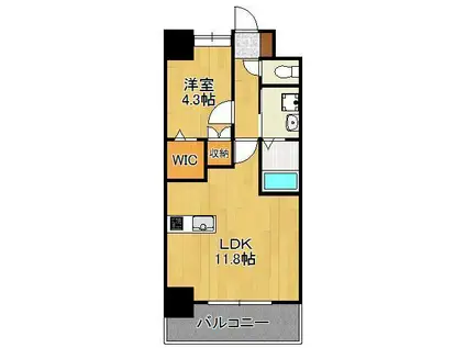 アドヴァンスコート中井(1LDK/4階)の間取り写真