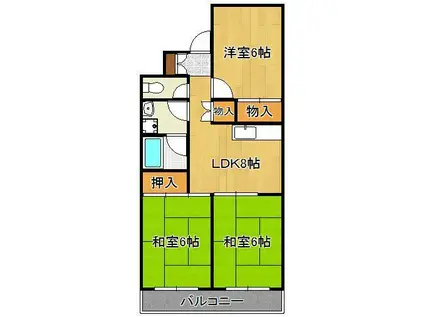 サクセスT(3LDK/2階)の間取り写真
