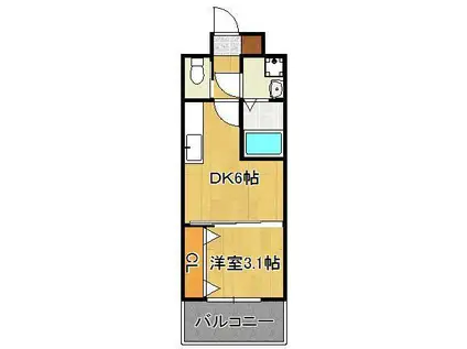 ギャラン竪町(1DK/11階)の間取り写真