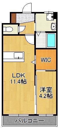ギャラン竪町(1LDK/13階)の間取り写真