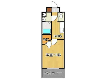 ギャラン竪町(1K/3階)の間取り写真