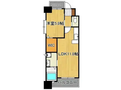 ギャラン竪町(1LDK/8階)の間取り写真