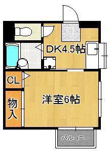 リヴェール朝日ヶ丘(1DK/3階)の間取り写真