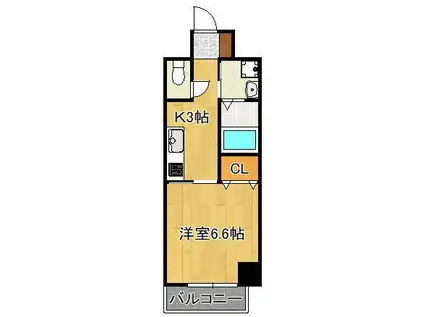 ピノ到津(1K/8階)の間取り写真