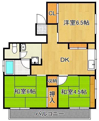 クルム菜園場(3DK/3階)の間取り写真