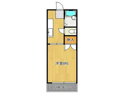 コテージ木町(1K/1階)の間取り写真