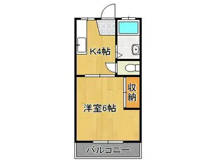 パナハイツ巴里(1K/2階)の間取り写真