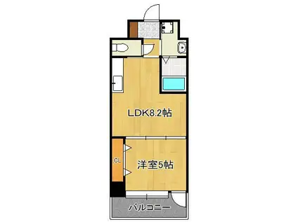 NO50 A.PRIORI南小倉(1LDK/2階)の間取り写真