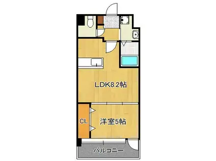 NO50 A.PRIORI南小倉(1LDK/1階)の間取り写真