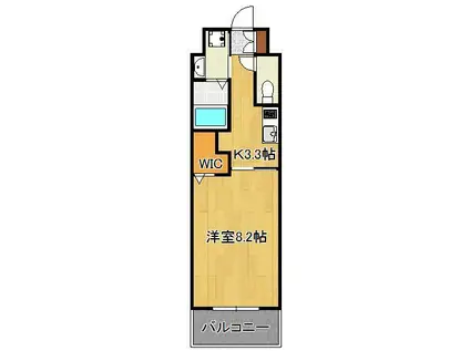 ラ・フェリス下到津(1K/10階)の間取り写真