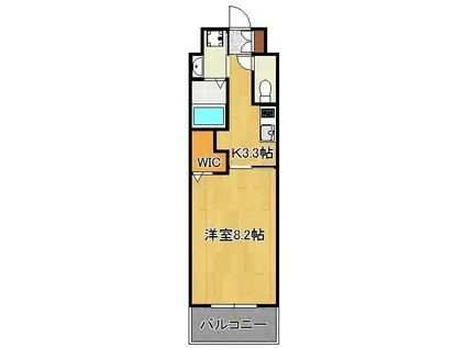 ラ・フェリス下到津(1K/11階)の間取り写真