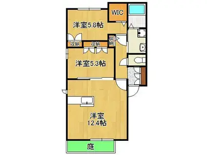 エスポアメゾン(2LDK/1階)の間取り写真