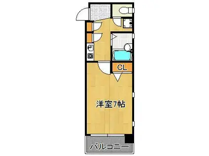 ダイナコート小倉下到津Ⅱ(1K/7階)の間取り写真