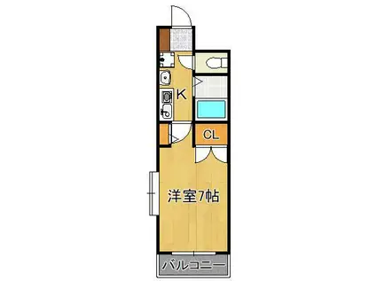 シティルーム都(1K/2階)の間取り写真