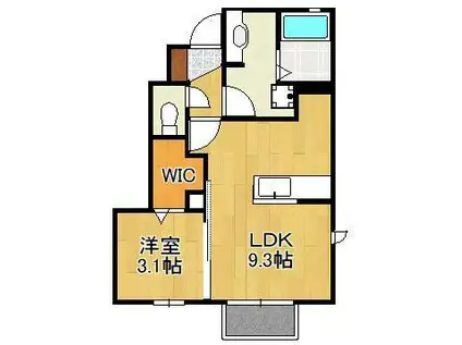 D-ROOM泉台B棟(1LDK/1階)の間取り写真