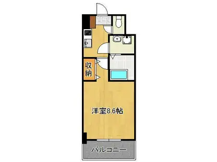 ラファエロ(1K/6階)の間取り写真