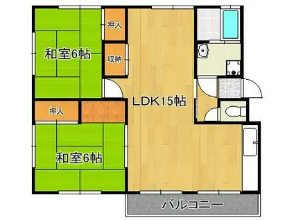 エメラルドマンション泉台(2LDK/3階)の間取り写真