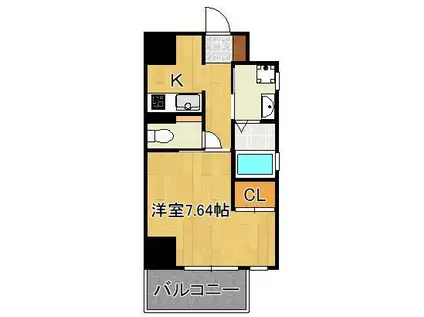 STUDIE KOKURA ノース(1K/3階)の間取り写真