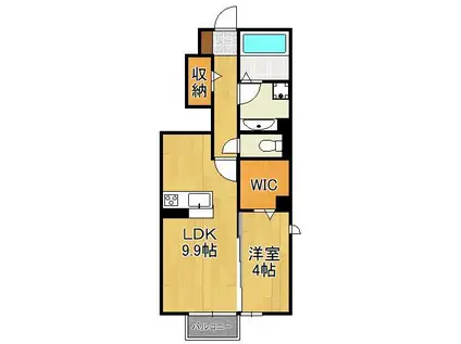 トレス日明弐番館(1LDK/1階)の間取り写真