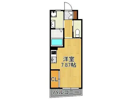 MGA城内(ワンルーム/3階)の間取り写真