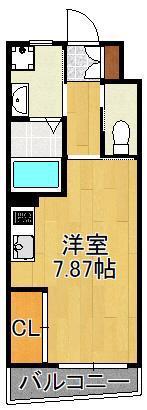 MGA城内(ワンルーム/8階)の間取り写真