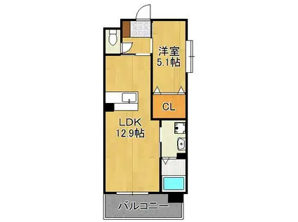 GRACEFUL中井(1LDK/2階)の間取り写真