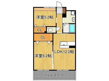 GRACEFUL中井(2LDK/5階)の間取り写真