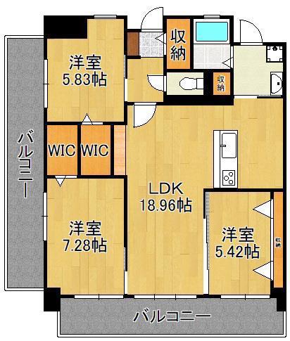 KSK青葉コアプレイス(3LDK/4階)の間取り写真
