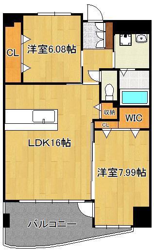 KSK青葉コアプレイス(2LDK/4階)の間取り写真