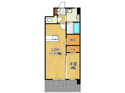 KSK青葉コアプレイス(1LDK/2階)の間取り写真