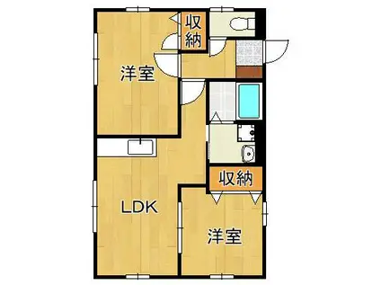 ナチュラルハイム(2LDK/1階)の間取り写真