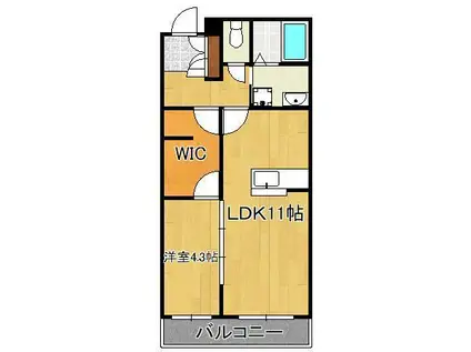 シャーメゾン優蒼の杜 壱番館(1LDK/3階)の間取り写真