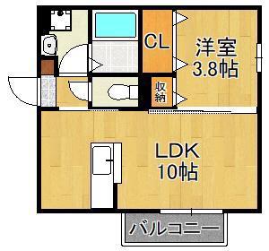 サニーコート A棟(1LDK/1階)の間取り写真