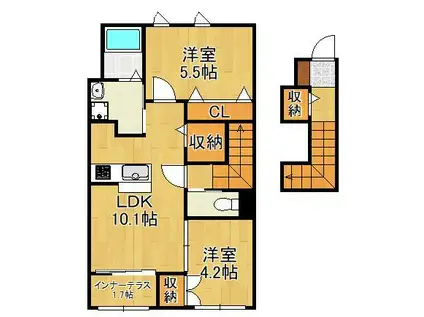レガロ到津(2LDK/2階)の間取り写真