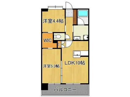 ヒルクレスト小倉高峰グランデ(2LDK/8階)の間取り写真