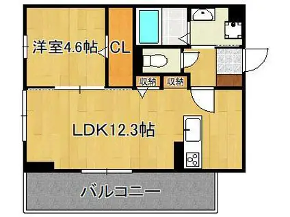 サンヒルズ(1LDK/3階)の間取り写真