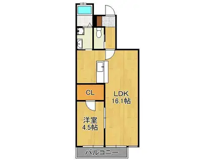 LA CASA FELICE(1LDK/1階)の間取り写真