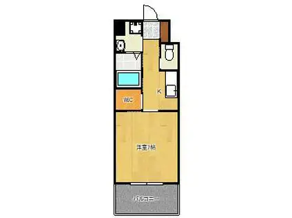 ウィングスNEXT西小倉(1K/2階)の間取り写真