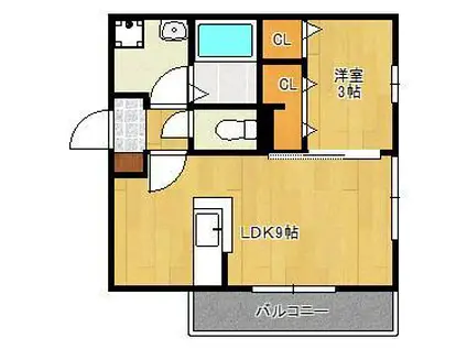 D-ROOM西小倉(1LDK/2階)の間取り写真