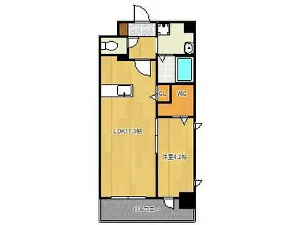 PROSPERER大手町(1LDK/9階)の間取り写真