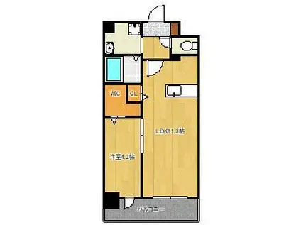 PROSPERER大手町(1LDK/2階)の間取り写真